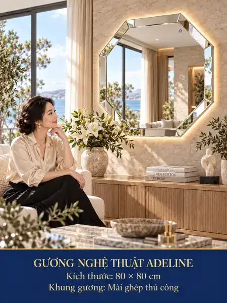 Gương nghệ thuật Adeline trong phòng khách — ảnh 7