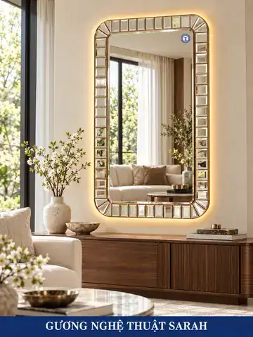 Gương nghệ thuật Sarah 60 × 100 cm — phòng khách 1