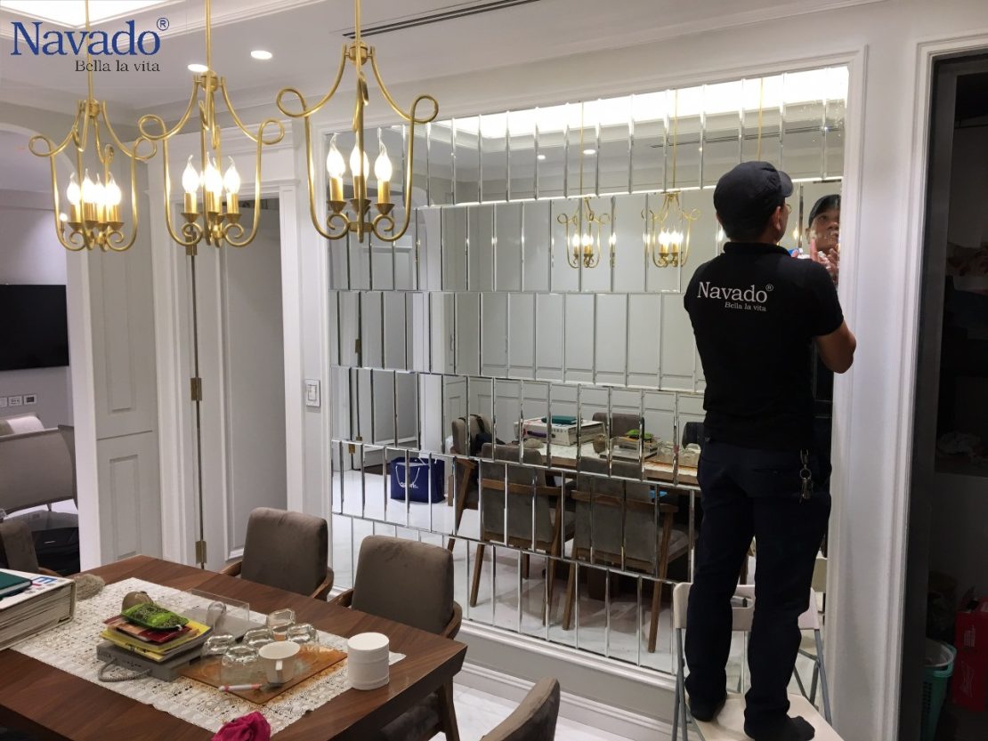 Gương bỉ ghép dán nghệ thuật cao cấp